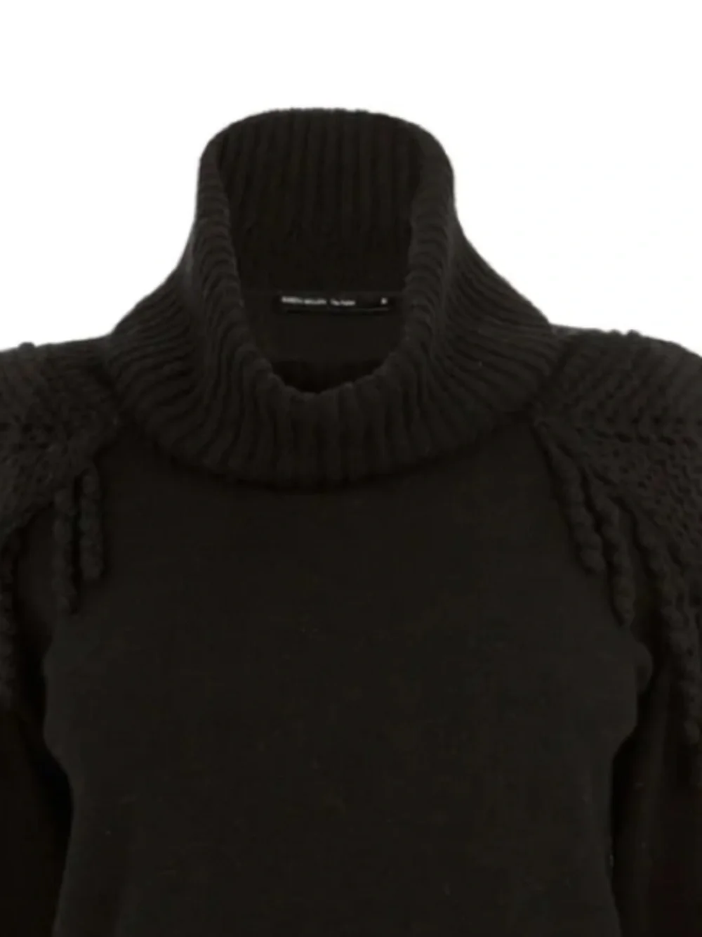 Karen Millen The Allier Turtleneck Sweater with Shoulder Fringe - Picture 5 of 6